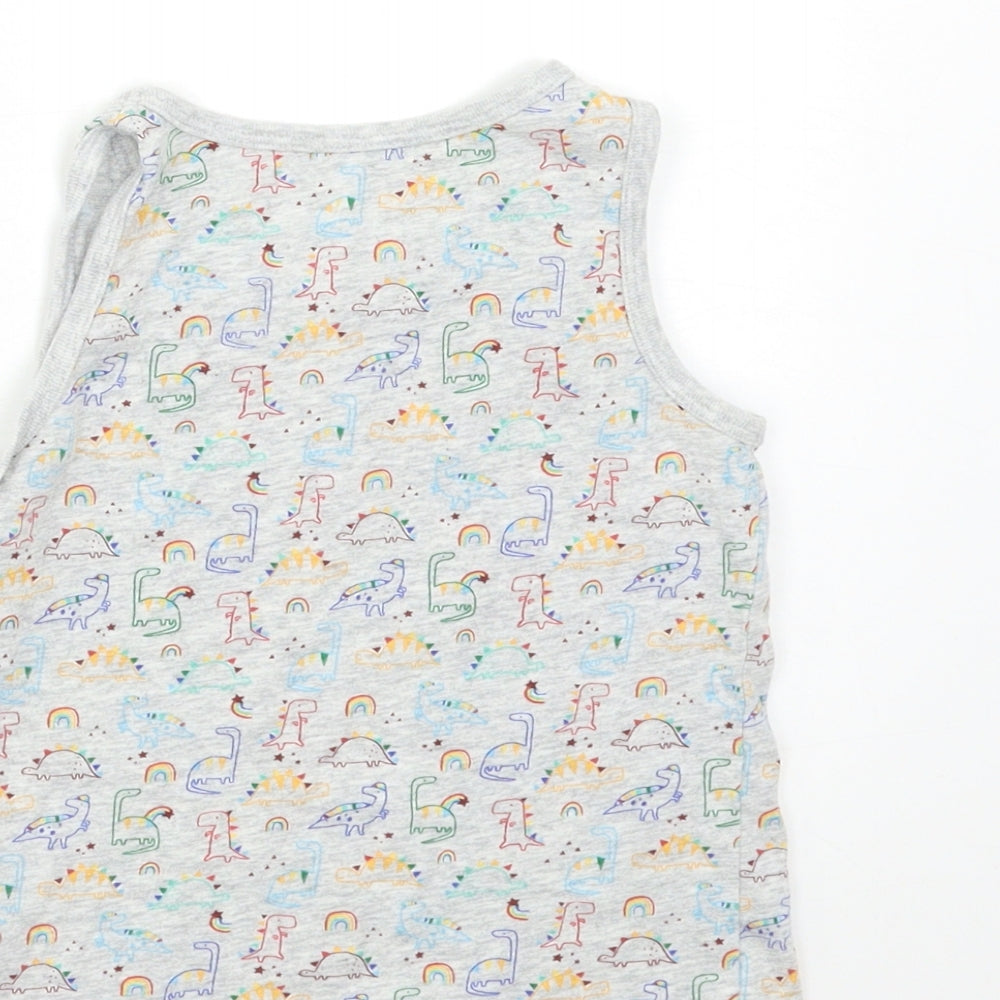 George Boys Grey Animal Print  Basic Tank Size 4-5 Years