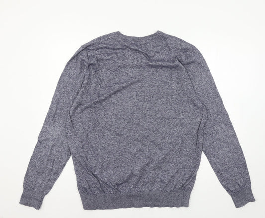 Boston Crew Mens Blue  Knit Pullover Jumper Size L