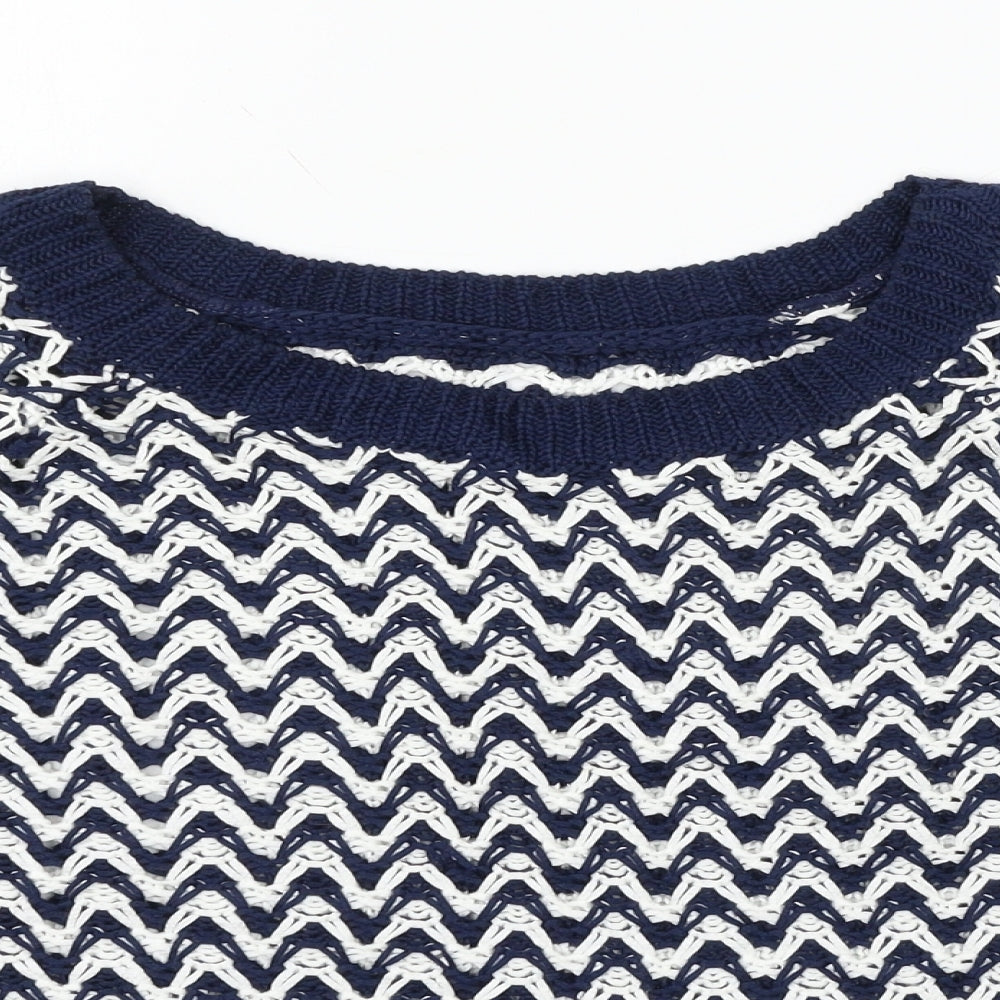 Per Una Womens Black Geometric Knit Pullover Jumper Size 16