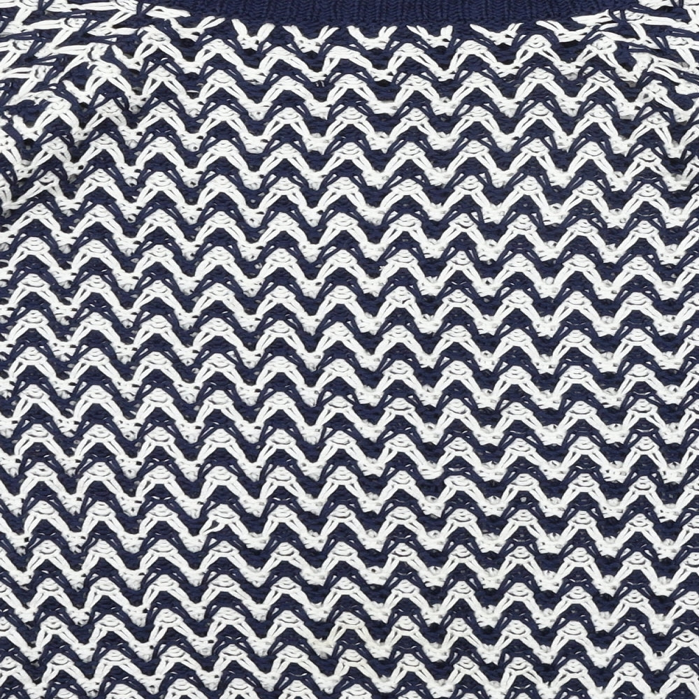 Per Una Womens Black Geometric Knit Pullover Jumper Size 16
