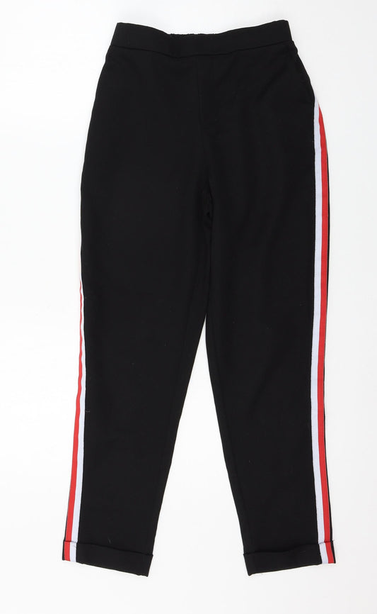 New Look Womens Black Striped  Trousers  Size 6 L26 in
