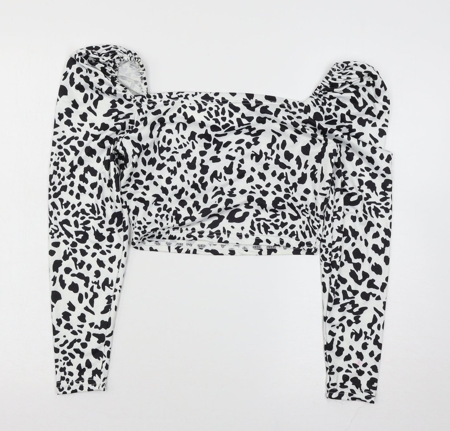 Preworn Womens White Animal Print Jersey Basic T-Shirt Size S