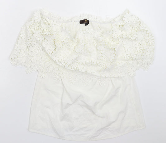 Isassy Womens White   Basic Blouse Size L