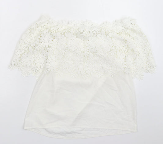 Isassy Womens White   Basic Blouse Size L
