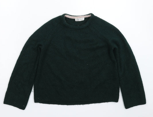 H&M Girls Green  Knit Pullover Jumper Size 14 Years