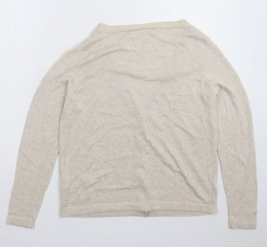 Villa Womens Beige  Knit Cardigan Jumper Size M