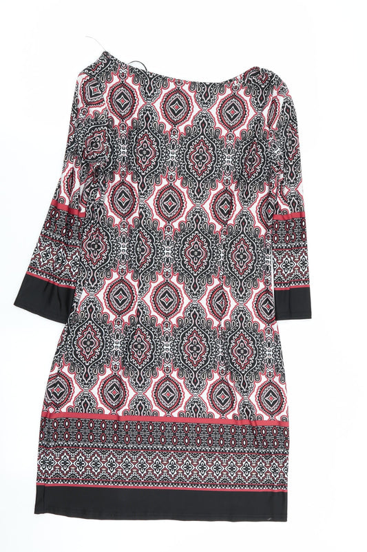 Primark Womens Multicoloured Geometric  Fit & Flare  Size 8