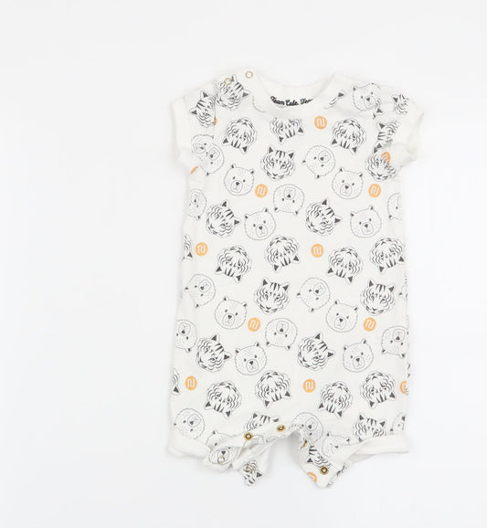 River Island Boys White Animal Print  Babygrow One-Piece Size 0-3 Months