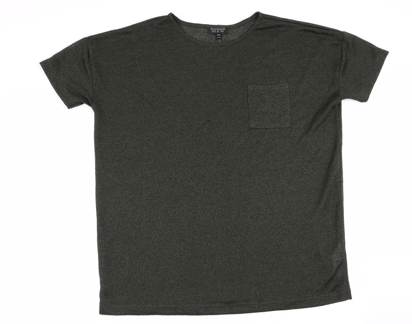 Topshop Womens Green   Basic T-Shirt Size 10