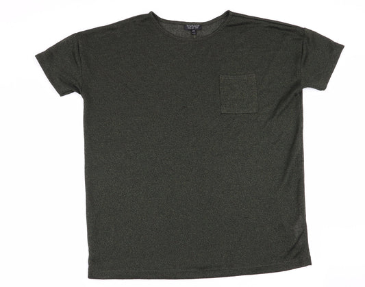 Topshop Womens Green   Basic T-Shirt Size 10