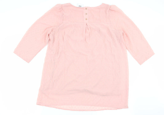 Mama-licious Womens Pink Polka Dot  Basic Blouse Size S