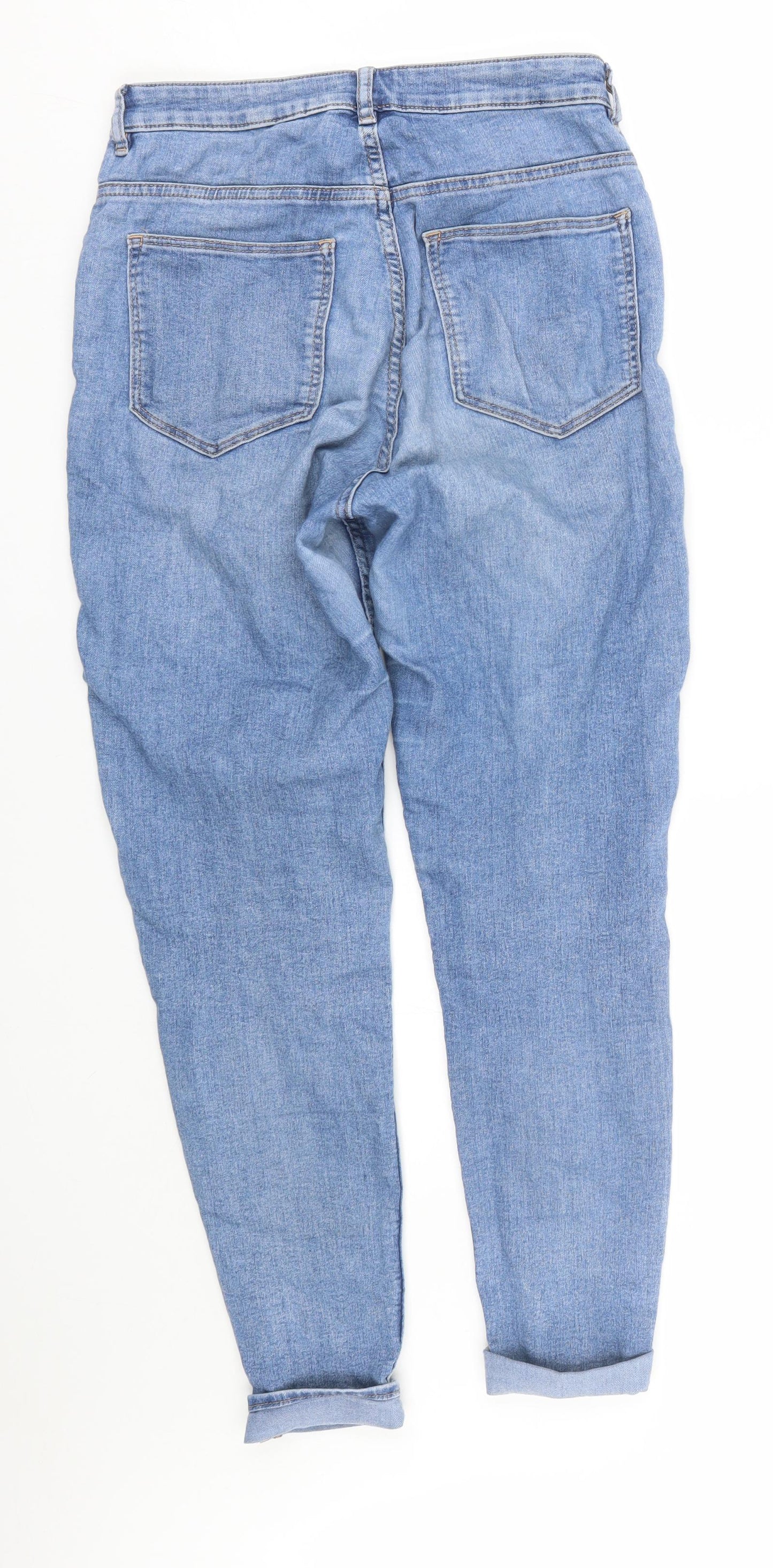 H&M Womens Blue  Denim Straight Jeans Size 10 L27 in