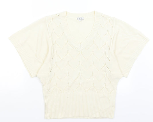 Coecis Womens Ivory   Pullover Jumper Size L