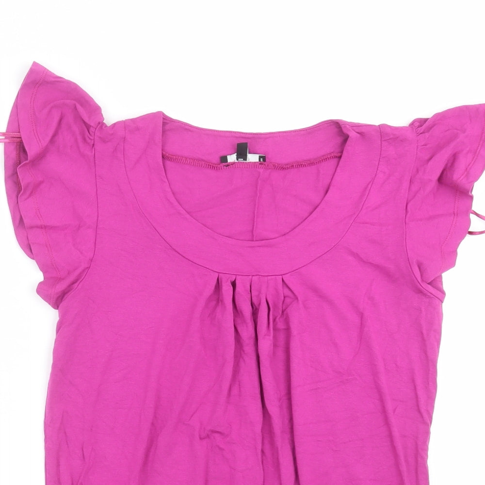 Papaya Womens Purple   Basic T-Shirt Size 8