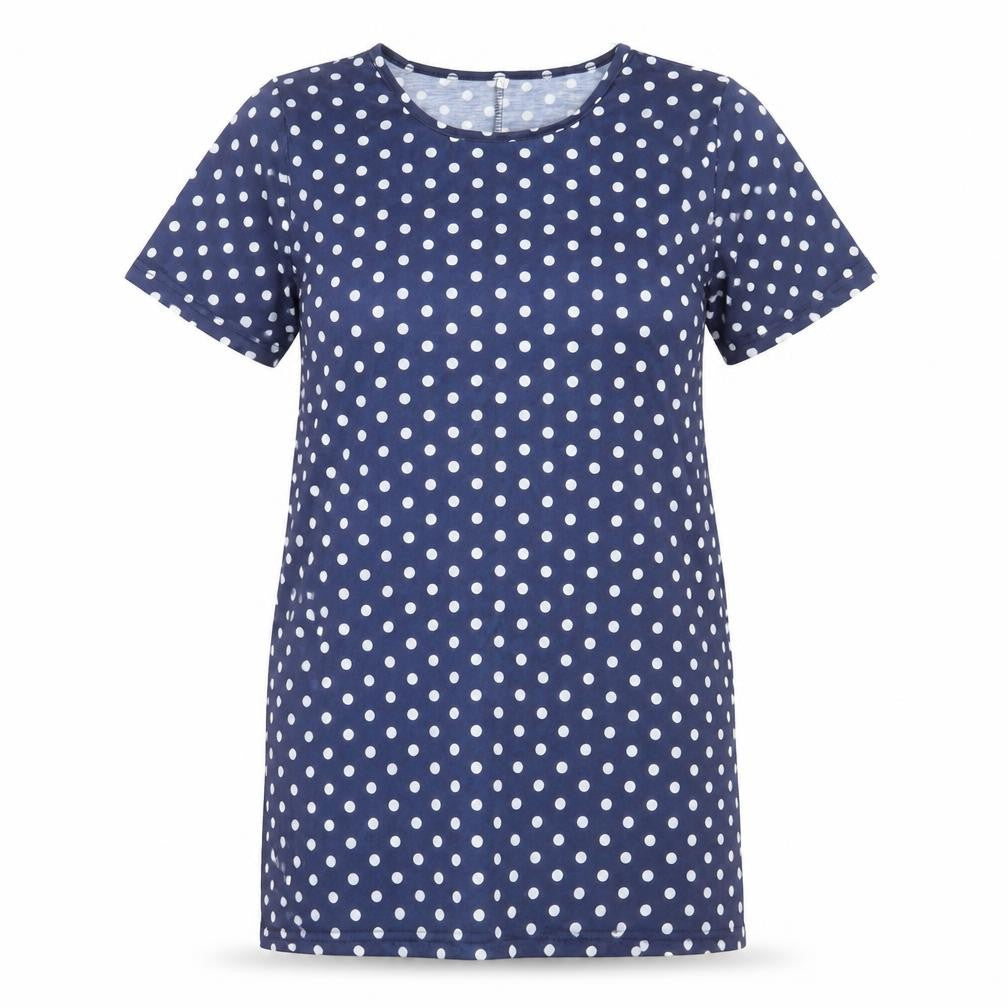 Preworn Womens Blue Polka Dot  T-Shirt Dress  Size S