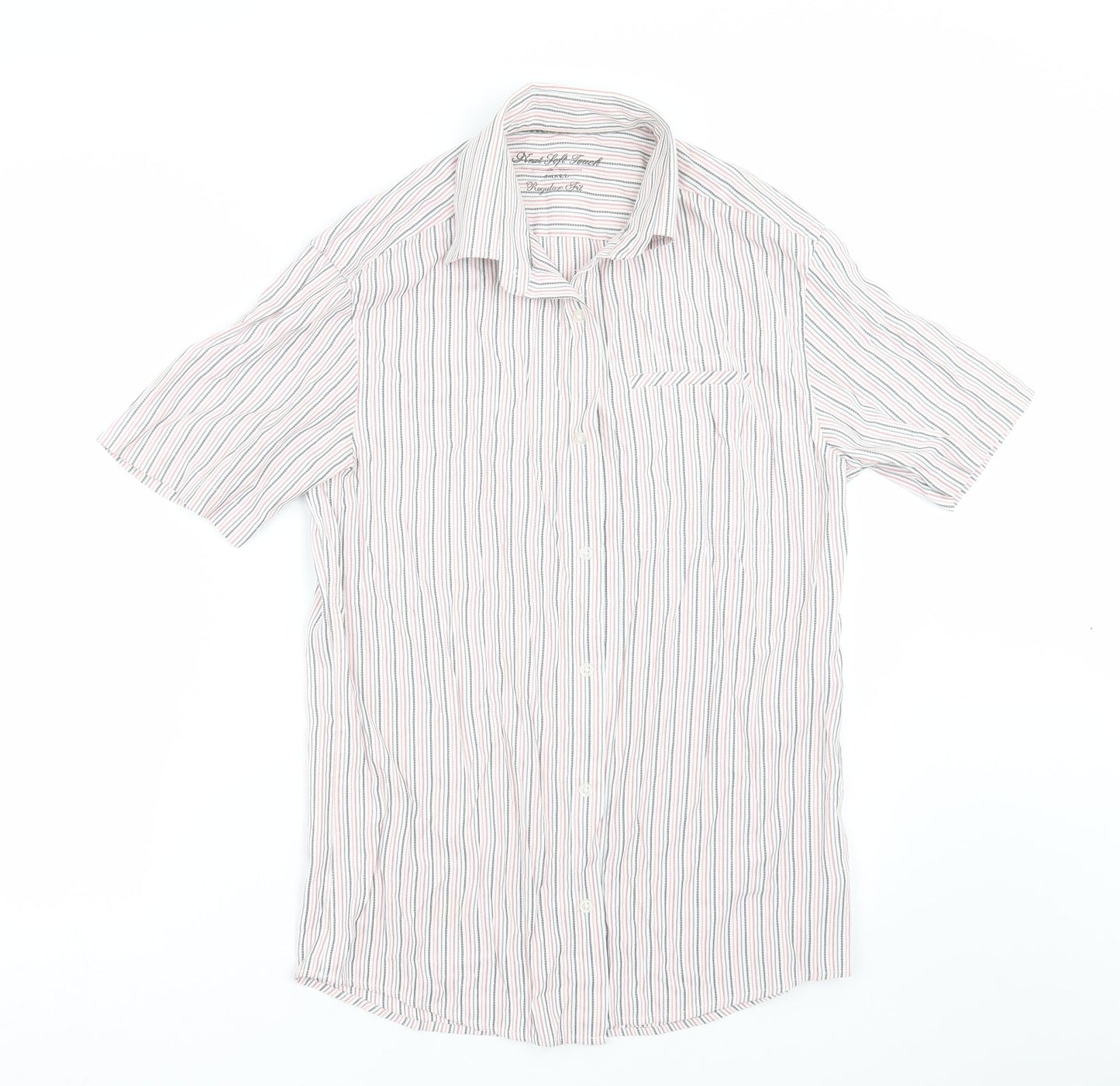 NEXT Mens Pink Striped   Button-Up Size S