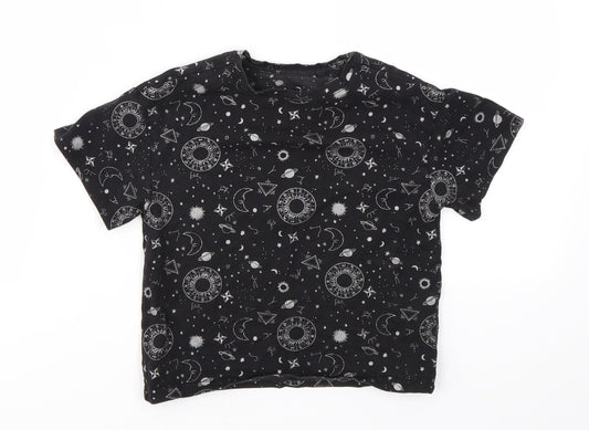 NEXT Girls Black Argyle/Diamond  Basic T-Shirt Size 3 Years