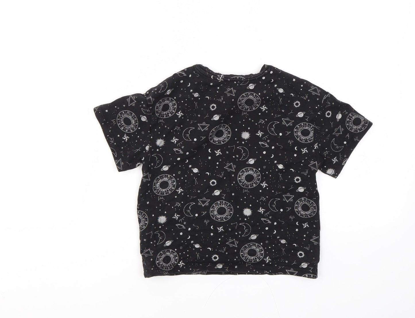 NEXT Girls Black Argyle/Diamond  Basic T-Shirt Size 3 Years