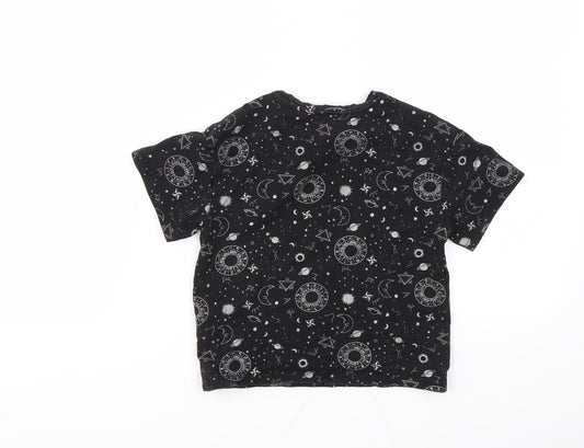 NEXT Girls Black Argyle/Diamond  Basic T-Shirt Size 3 Years