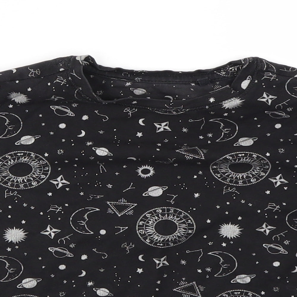 NEXT Girls Black Argyle/Diamond  Basic T-Shirt Size 3 Years
