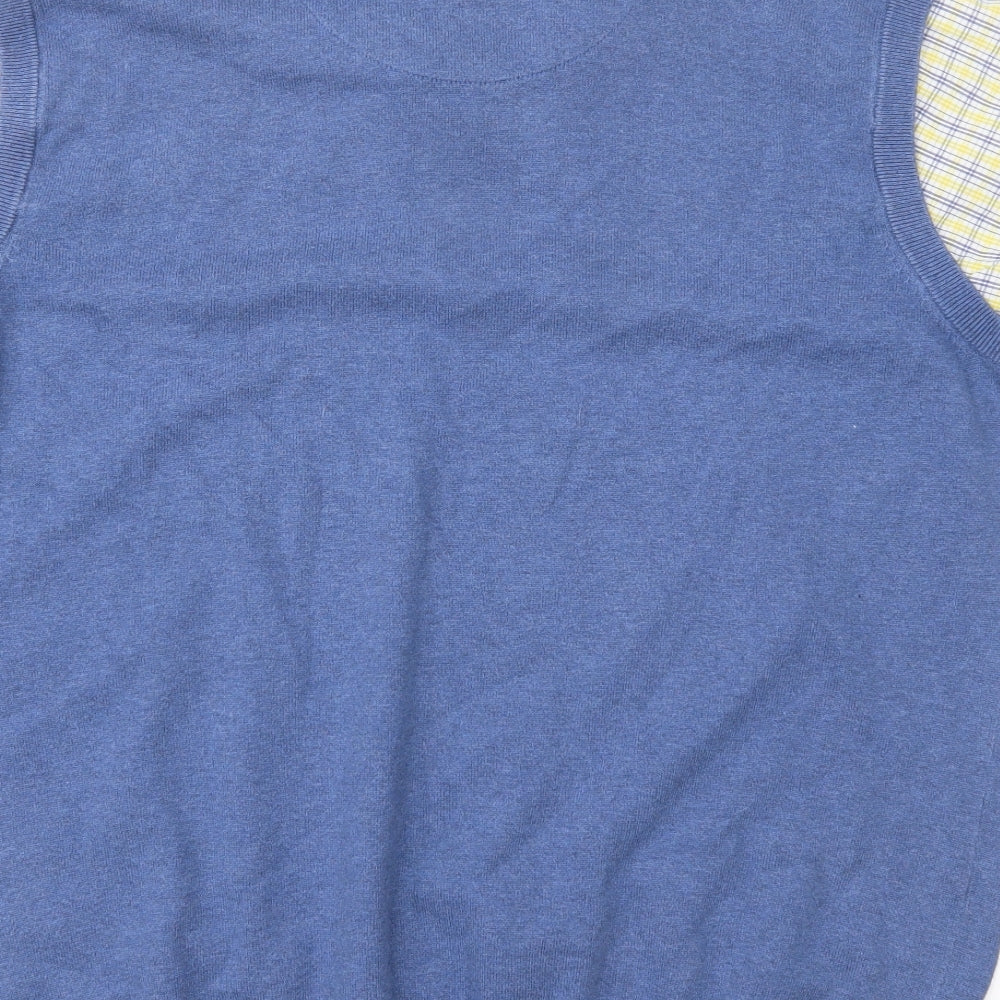 Lincoln Mens Blue    Button-Up Size L