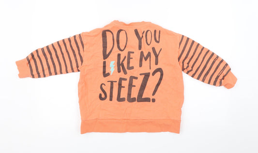 George Boys Orange   Pullover Sweatshirt Size 5-6 Years