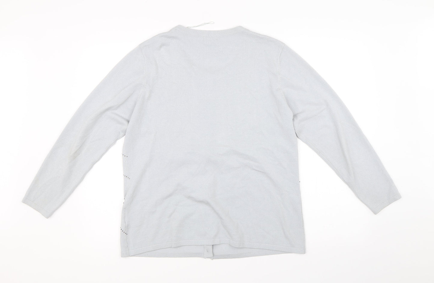 Text Womens Grey   Cardigan Jumper Size L