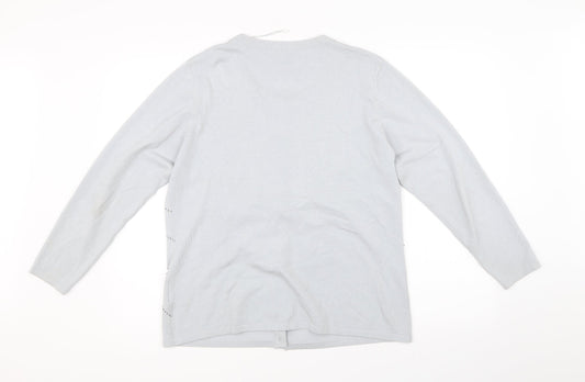 Text Womens Grey   Cardigan Jumper Size L