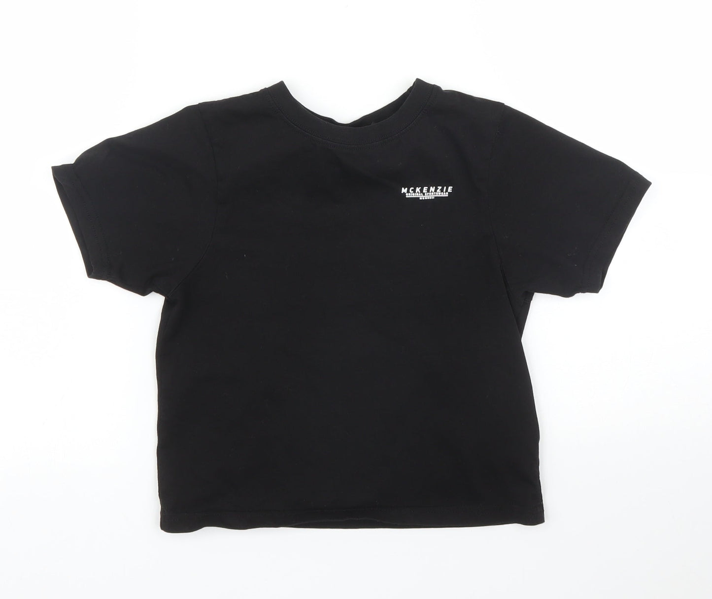 Mackenzie Boys Black   Basic T-Shirt Size 7 Years