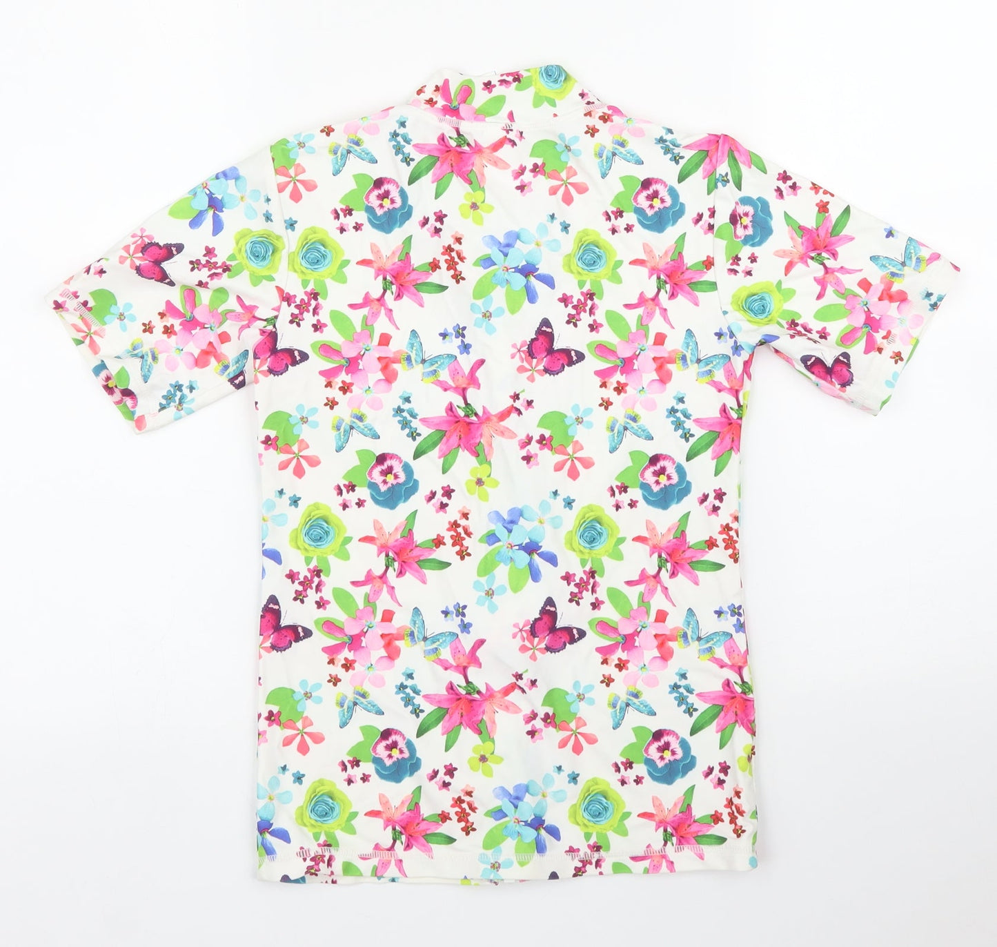 NEXT Girls White Floral  Basic T-Shirt Size 11 Years