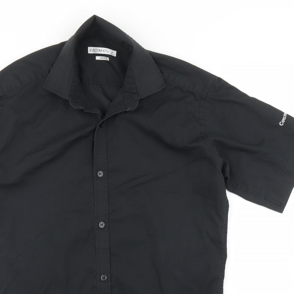 Kustom Kit Mens Black    Button-Up Size 14