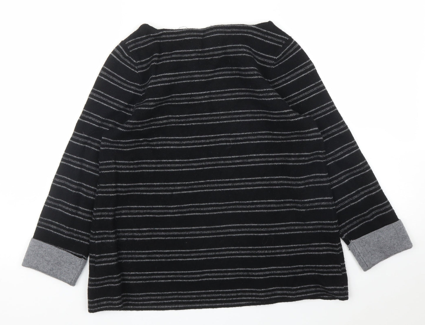 Kenar Womens Black Striped  Pullover Jumper Size M