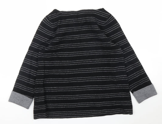 Kenar Womens Black Striped  Pullover Jumper Size M