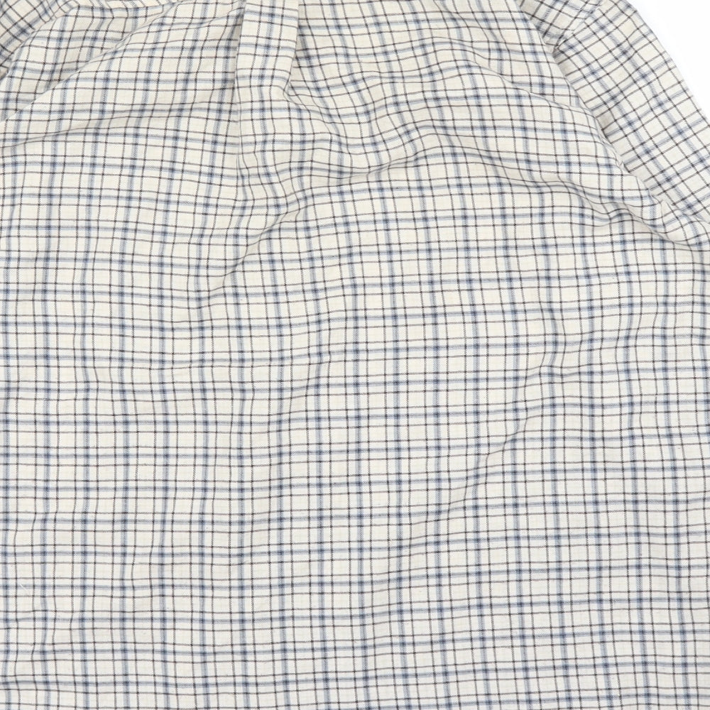 County Mens Beige Plaid   Button-Up Size M