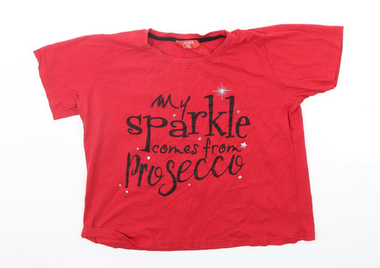 Preworn Womens Red   Basic T-Shirt Size L
