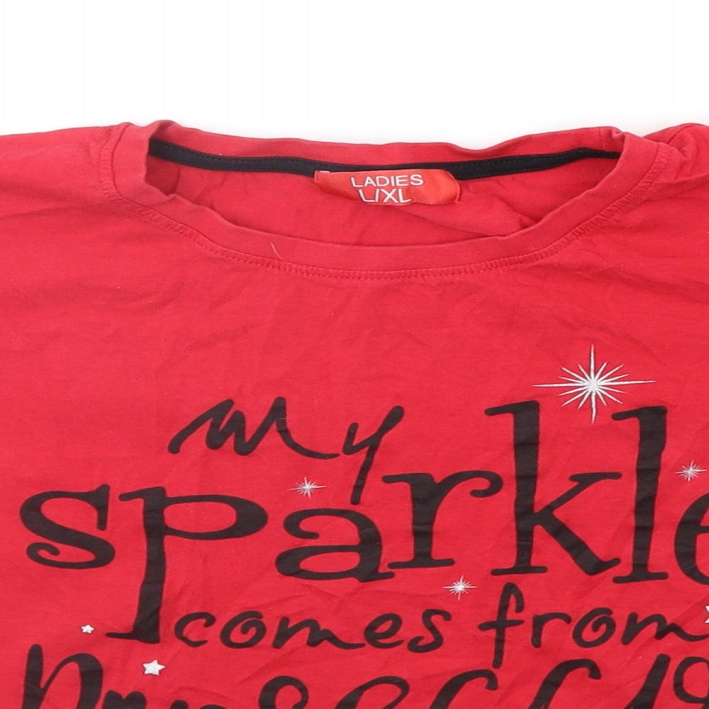 Preworn Womens Red   Basic T-Shirt Size L