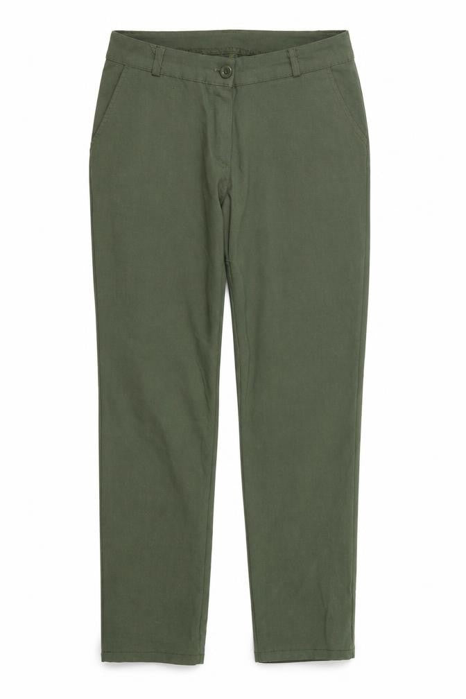 Preworn Womens Green Houndstooth  Trousers  Size L L28 in