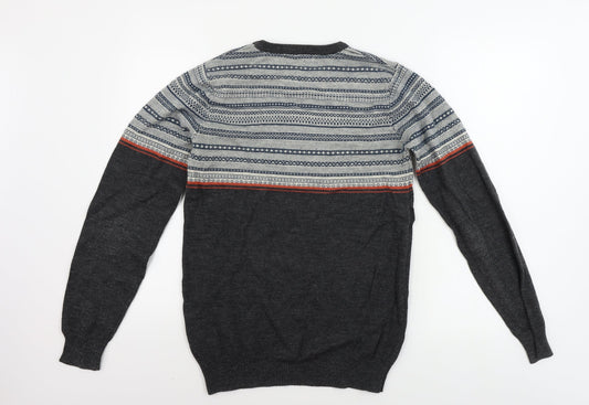 Cedar Wood State  Mens Grey Geometric  Pullover Jumper Size XS