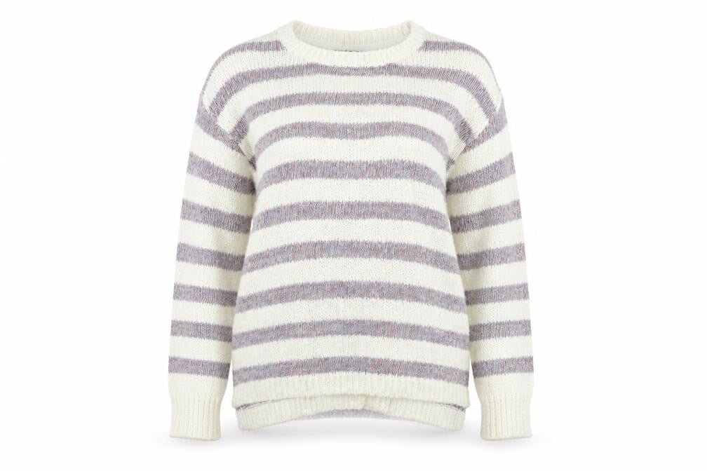 Marks and Spencer  Womens Beige Striped  Pullover Jumper Size 12