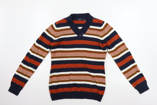 ISLE     Womens Brown Striped  Pullover Jumper Size S