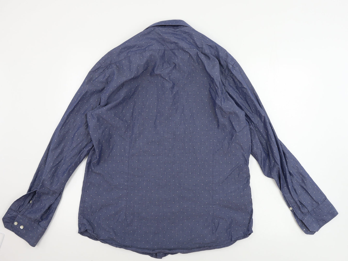 French Connection  Mens Blue    Button-Up Size 16