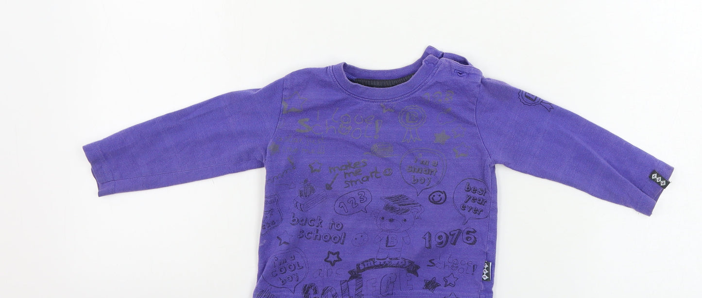 Boy Star Boys Purple   Basic T-Shirt Size 12 Months