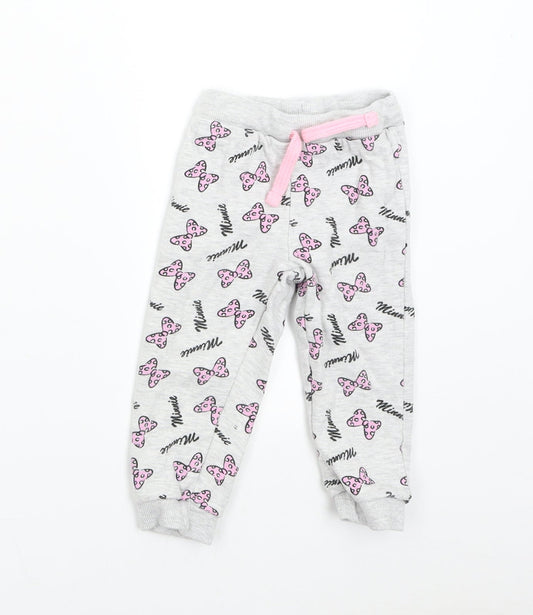 Disney Baby Girls Grey   Sweatpants Trousers Size 2 Years - Minnie Mouse