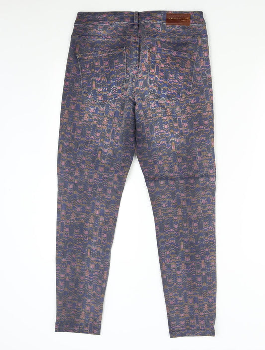 Maison Scotch Womens Multicoloured Geometric Denim Skinny Jeans Size 31 L27 in