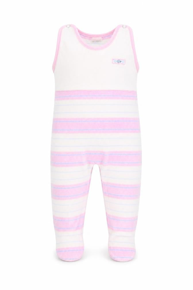 Nicky Velours Baby Pink Striped  Babygrow One-Piece Size 3-6 Months