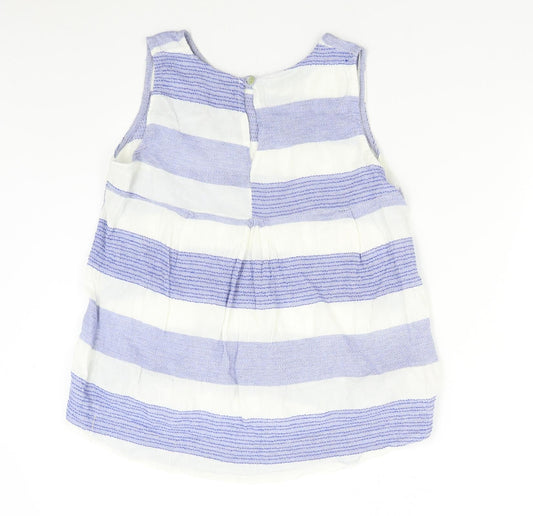 Preworn Womens Blue Striped  Camisole Blouse Size M