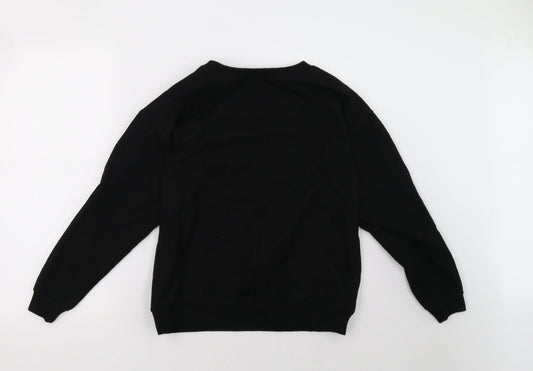 poor moi Womens Black   Pullover Sweatshirt Size 10