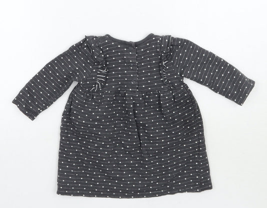 George Girls Grey Polka Dot  Basic T-Shirt Size 6-9 Months