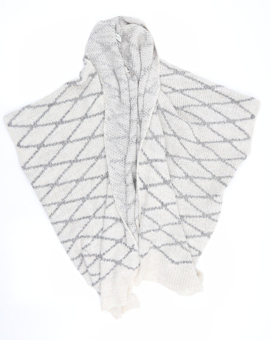 Sandwich Womens Ivory Argyle/Diamond  Overcoat Poncho Size S  - Grey on ivory