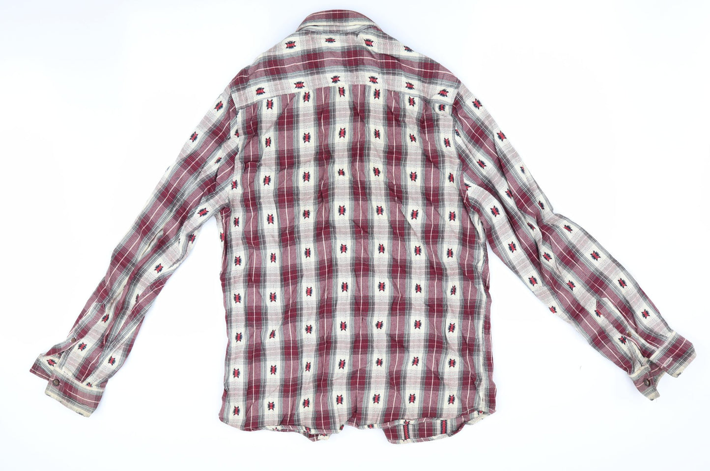 Easy Mens Red Check   Button-Up Size M  - Premium Vintage